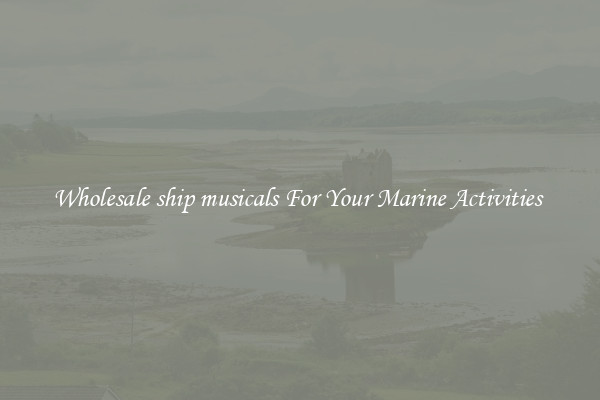 Wholesale ship musicals For Your Marine Activities 
