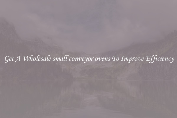 Get A Wholesale small conveyor ovens To Improve Efficiency