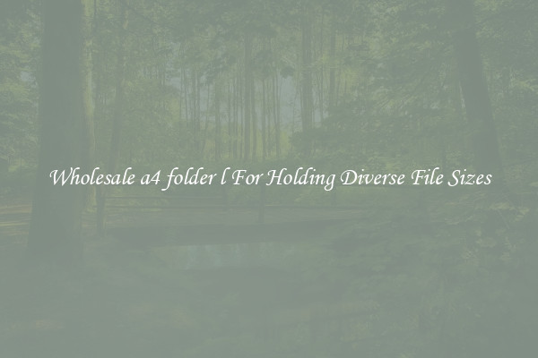 Wholesale a4 folder l For Holding Diverse File Sizes