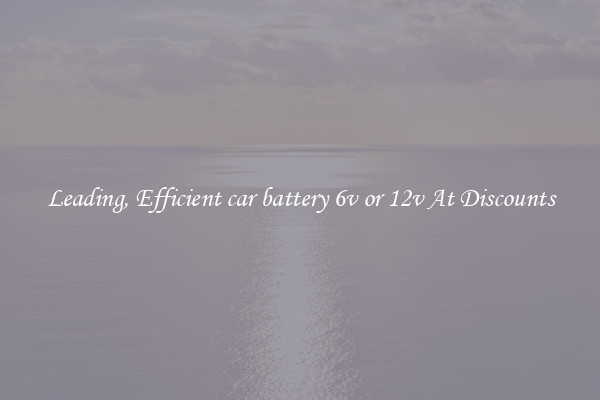 Leading, Efficient car battery 6v or 12v At Discounts