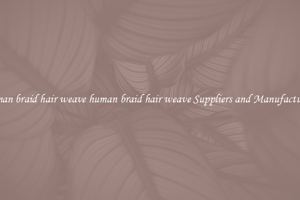 human braid hair weave human braid hair weave Suppliers and Manufacturers