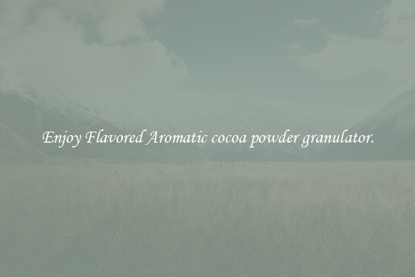 Enjoy Flavored Aromatic cocoa powder granulator.