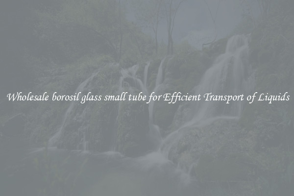 Wholesale borosil glass small tube for Efficient Transport of Liquids