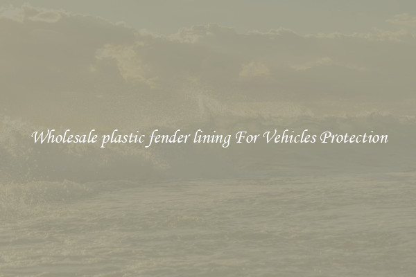 Wholesale plastic fender lining For Vehicles Protection