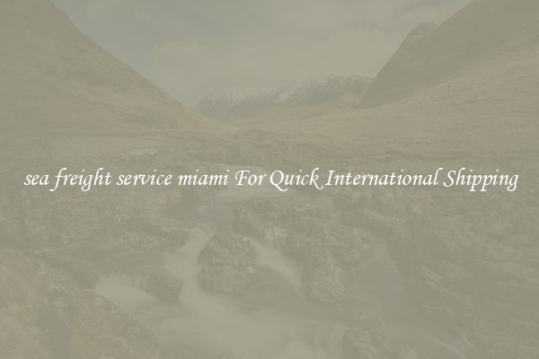 sea freight service miami For Quick International Shipping